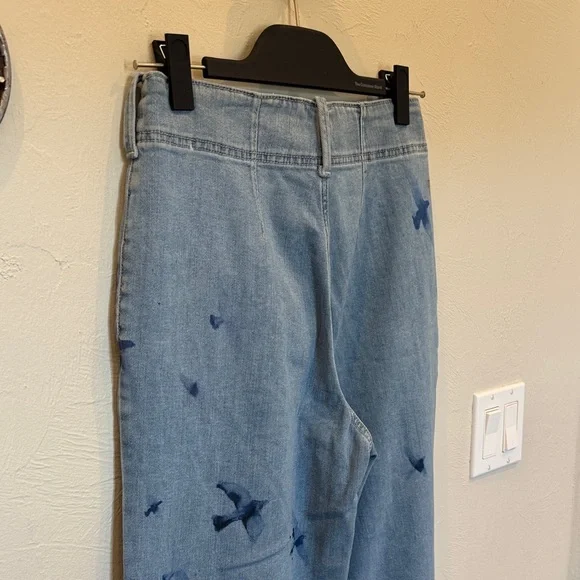 Pilcro Light Blue Flare Jeans with Dark Blue Accents - Picture 7 of 8